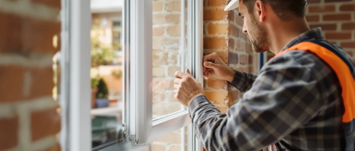 Pose professionnelle de châssis PVC — installation soignée d'une fenêtre double vitrage dans le Brabant wallon