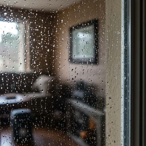 Foggy window glass in a Houston home showing signs of seal failure